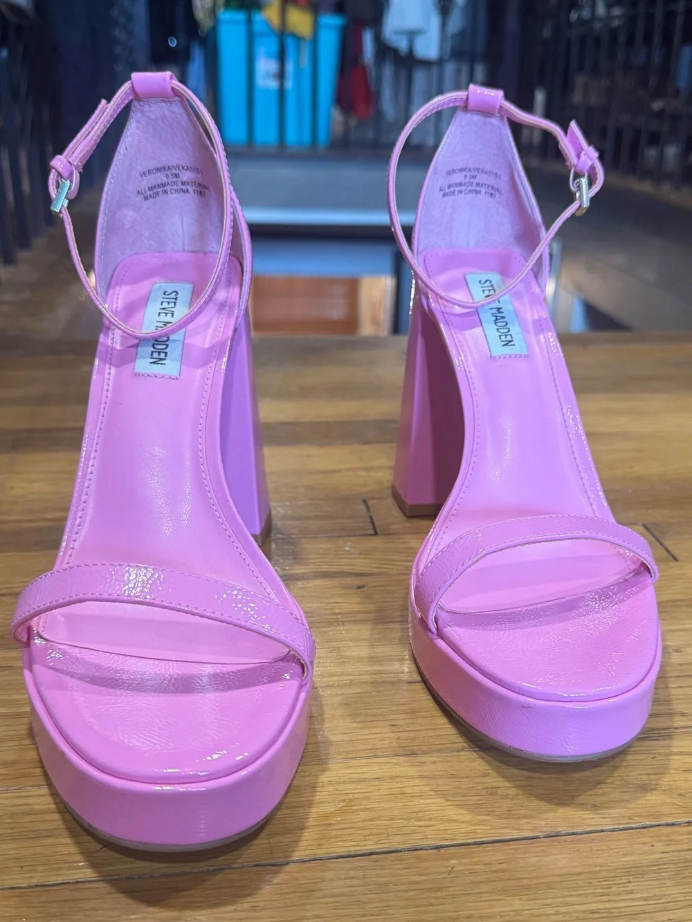 Steve Madden Veronica Hot Pink Platform Ankle Strap Sandals Heels